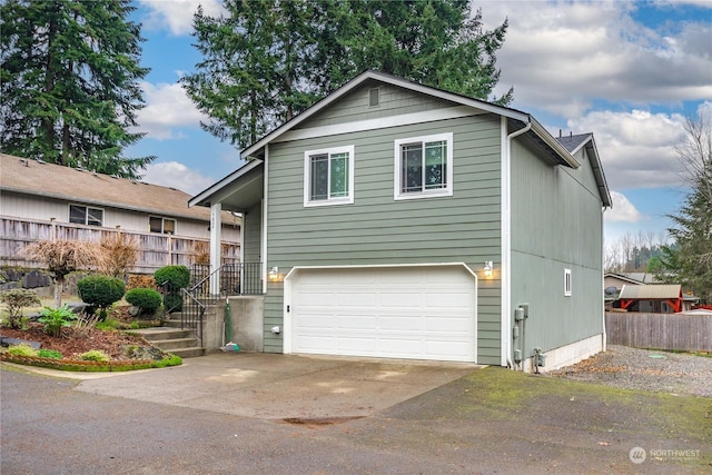 view of front of house with a garage