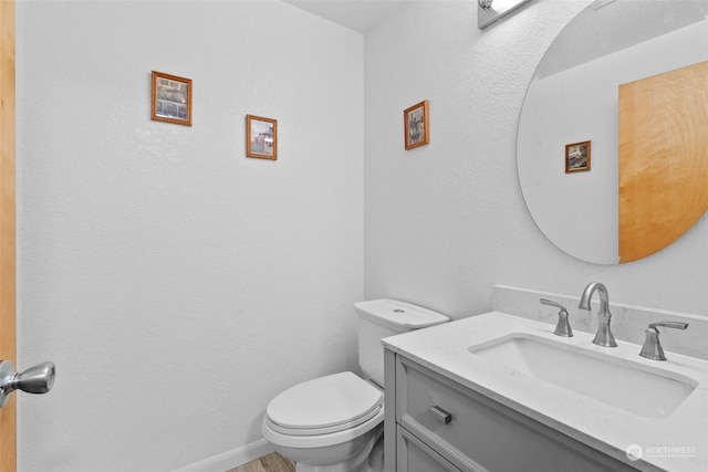 bathroom with toilet and vanity