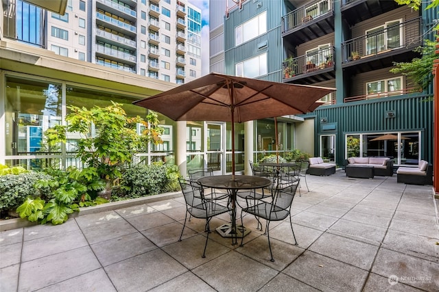 view of patio featuring an outdoor living space