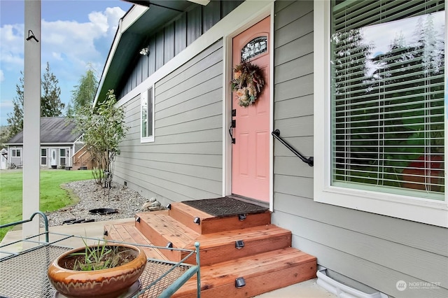 view of doorway to property