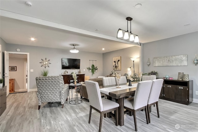 dining room featuring light wood-type flooring