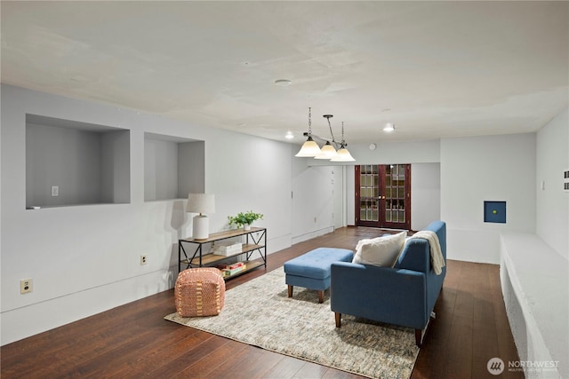 living room with hardwood / wood-style floors