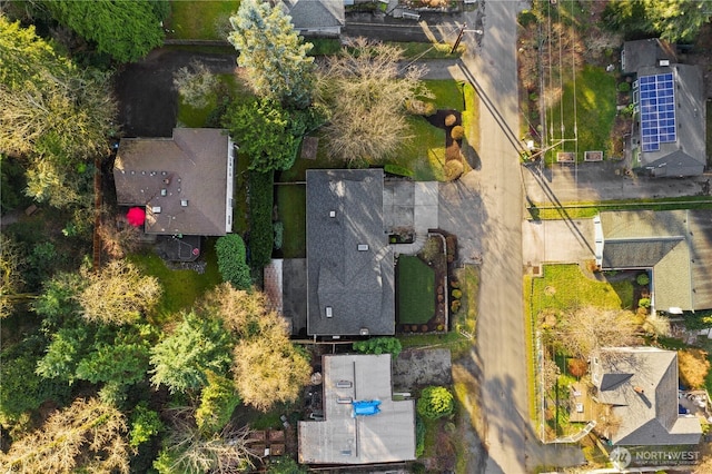 aerial view with a residential view