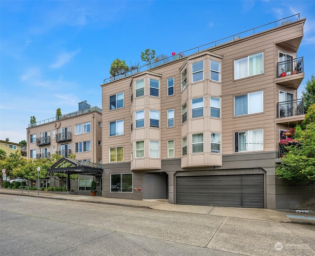 view of property with a garage