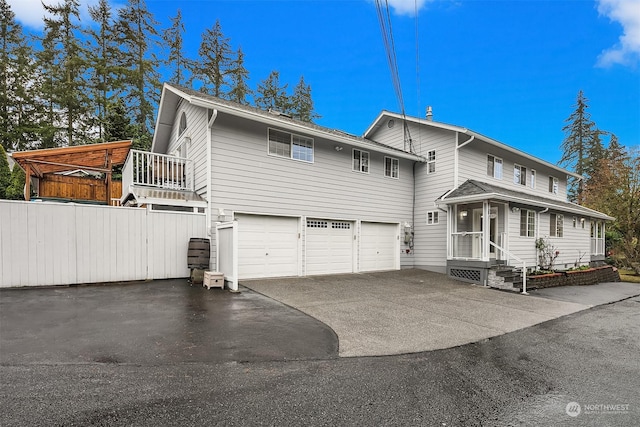 view of front of property featuring a garage