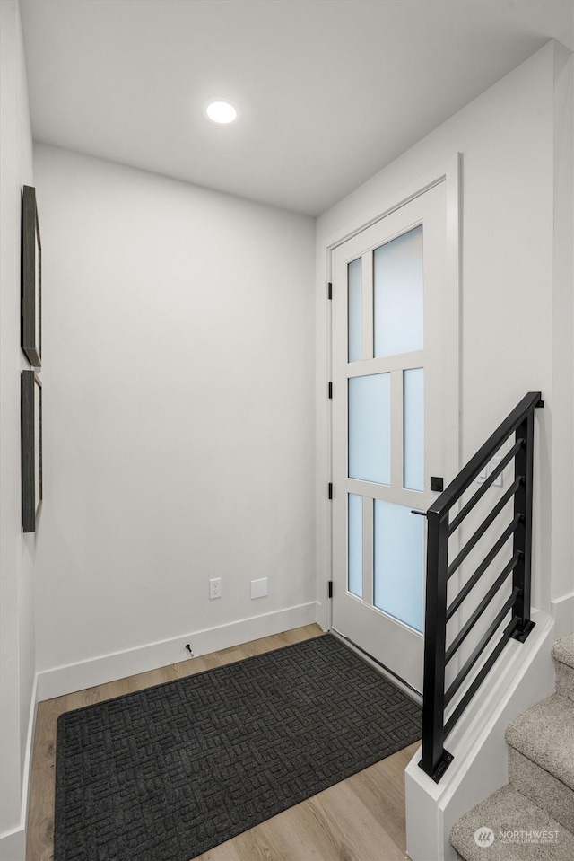 foyer featuring light wood-type flooring