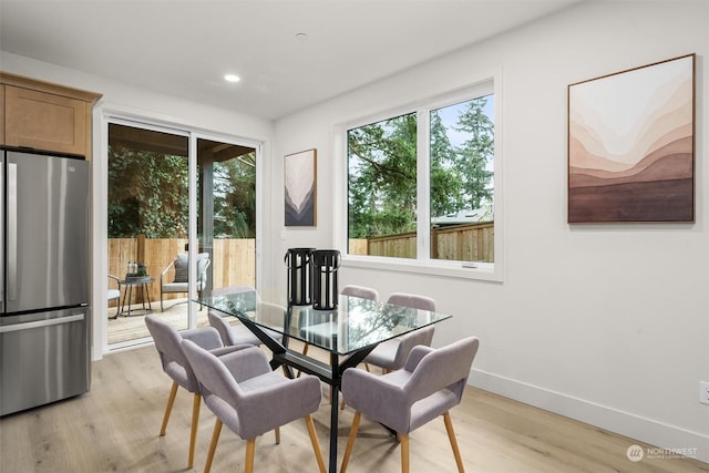 dining area featuring light hardwood / wood-style floors