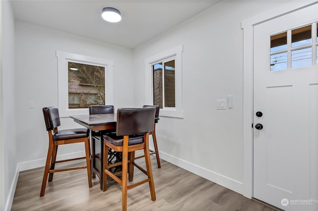 dining room with a wealth of natural light and hardwood / wood-style flooring