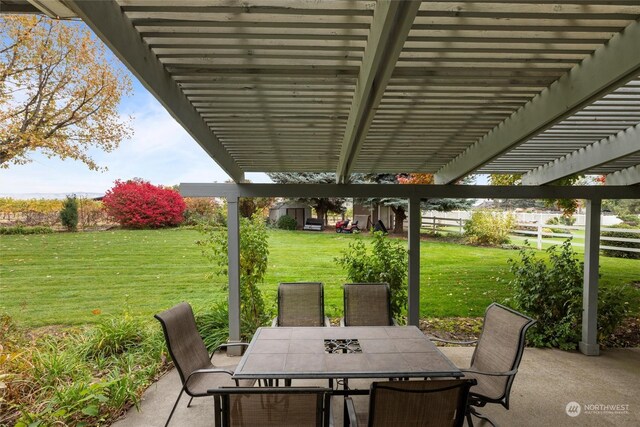 view of patio / terrace with a pergola