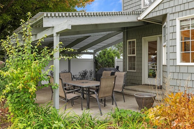 view of patio / terrace with a pergola