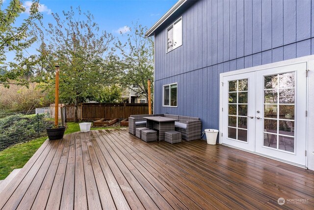 deck featuring french doors