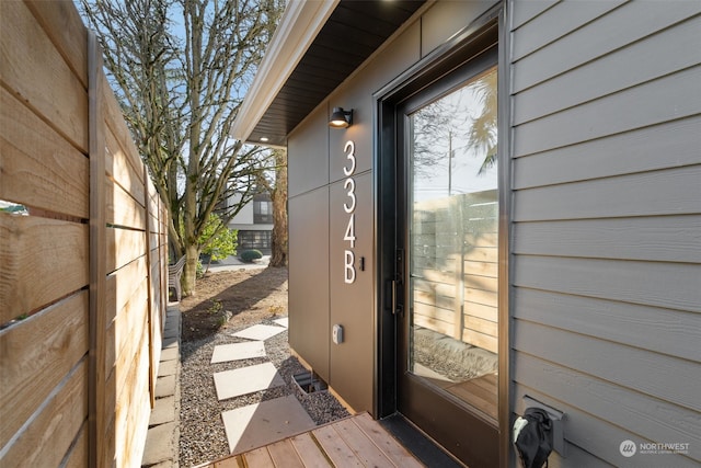 view of doorway to property