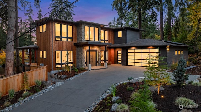 modern home with a garage