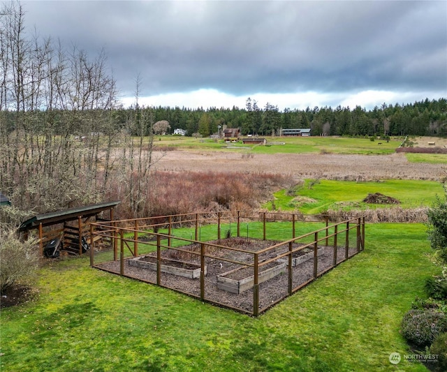 view of yard featuring a rural view