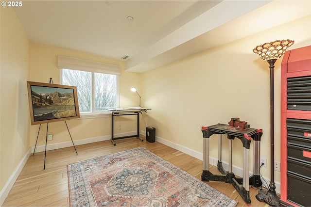 miscellaneous room featuring light hardwood / wood-style flooring