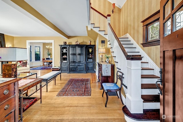 interior space with light hardwood / wood-style floors