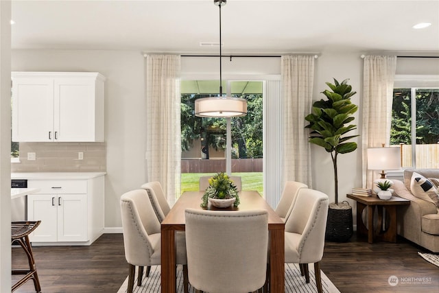 dining room featuring dark hardwood / wood-style floors