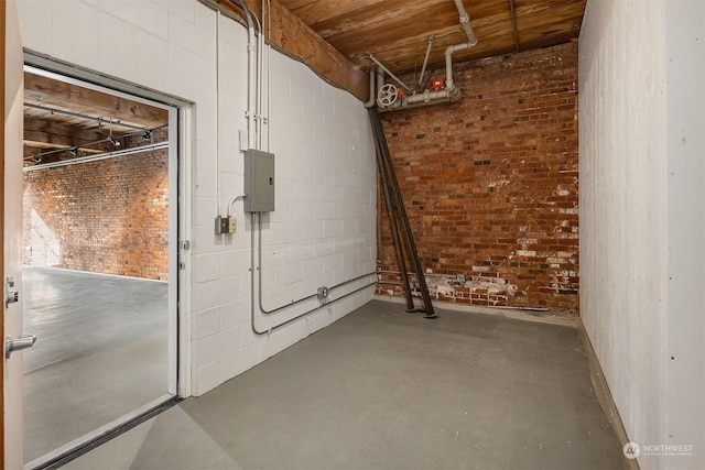 basement with electric panel