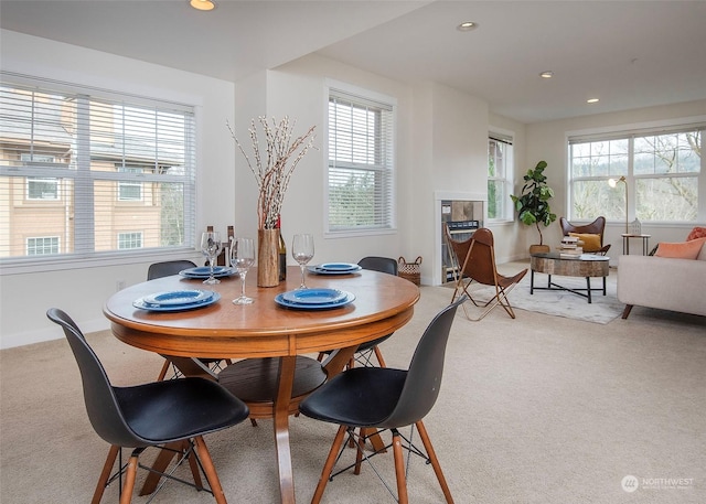 dining room with carpet flooring