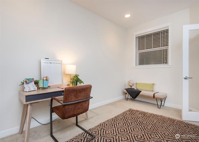 view of carpeted office