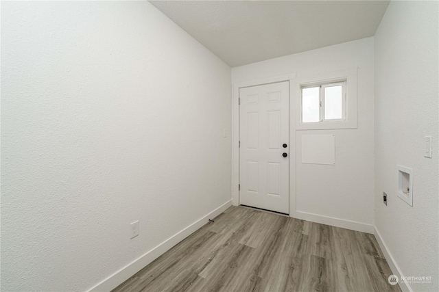 entryway with light wood-type flooring