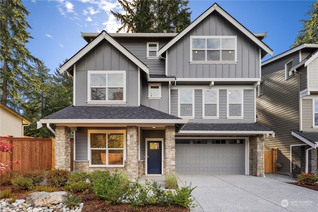 view of front of house with a garage