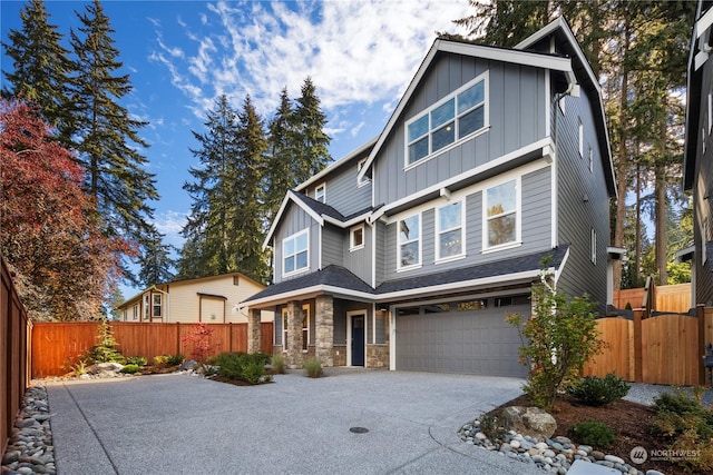 view of front of house with a garage