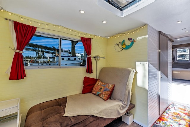 sitting room with a skylight