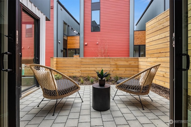 balcony with a patio area