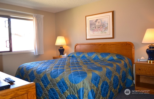 bedroom featuring a textured ceiling