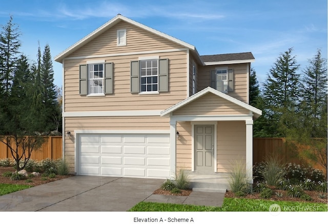 view of front of house featuring a garage