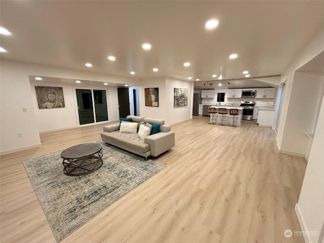 living room with light wood-type flooring