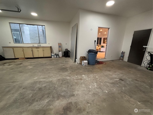 garage featuring sink