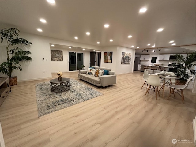 living room featuring light hardwood / wood-style flooring