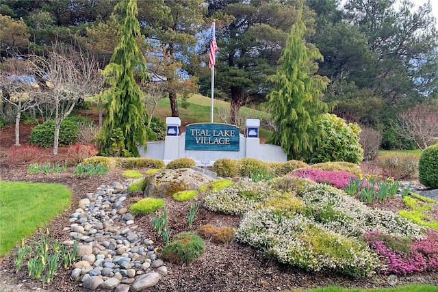 view of community sign