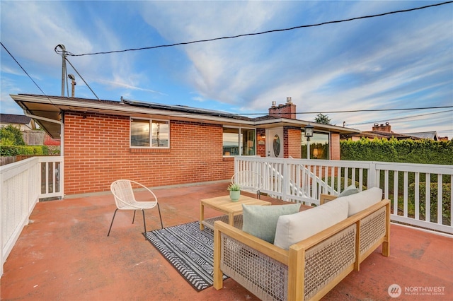 exterior space with outdoor lounge area