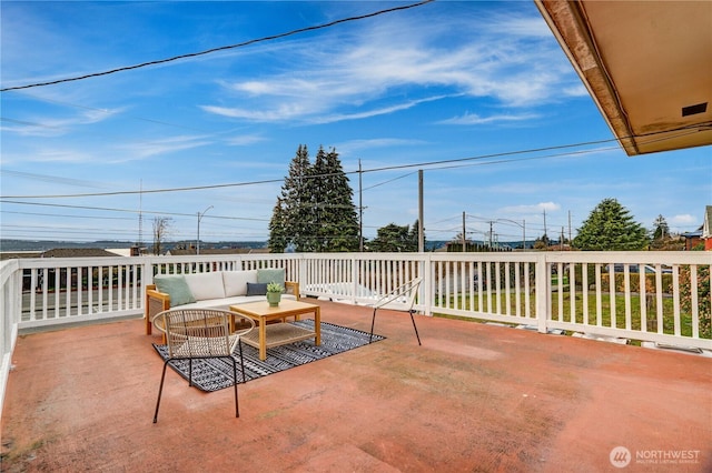 view of patio / terrace with an outdoor living space