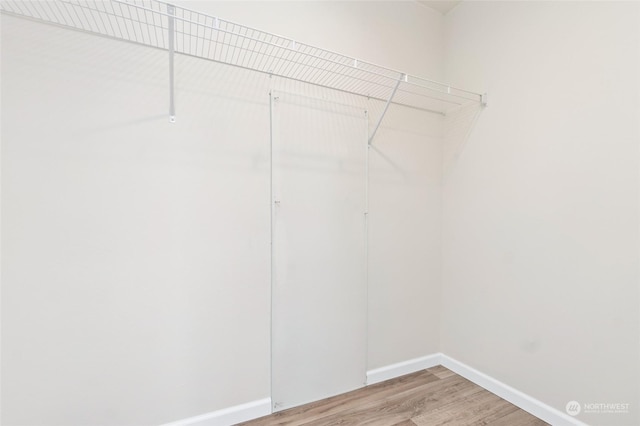 walk in closet featuring hardwood / wood-style floors