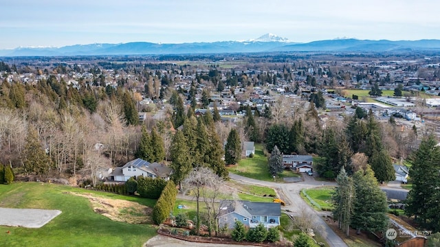 aerial view featuring a mountain view