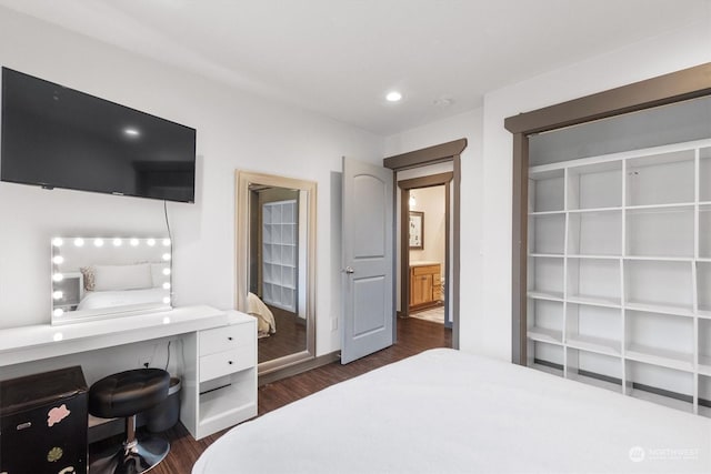 bedroom featuring dark wood-type flooring