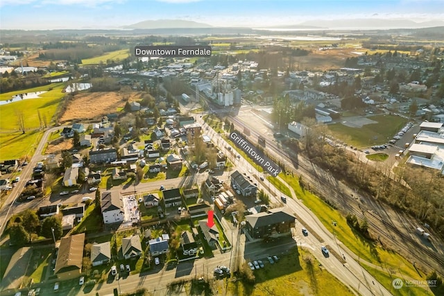 bird's eye view featuring a mountain view