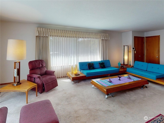 living room with light carpet