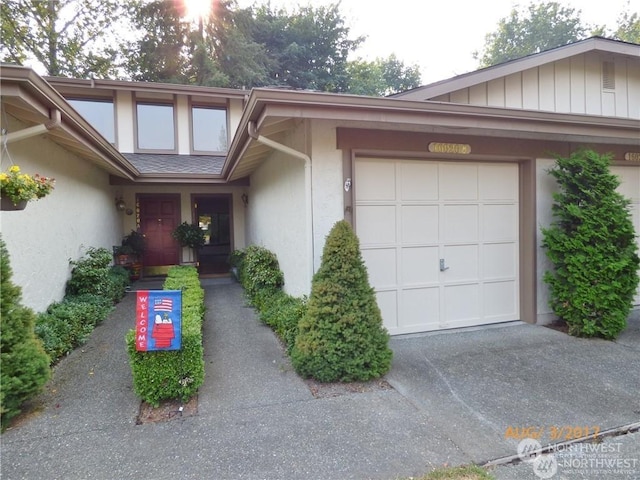 entrance to property with a garage