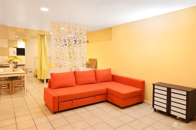 view of tiled living room