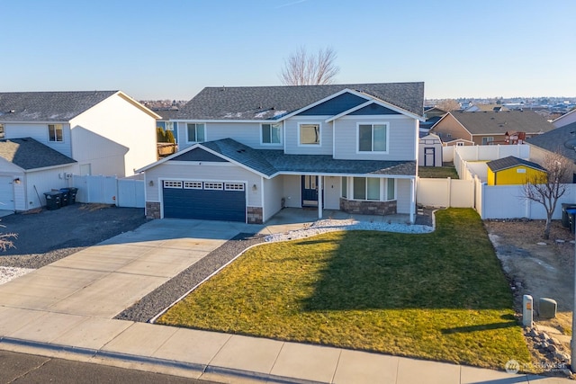 view of front property with a front lawn