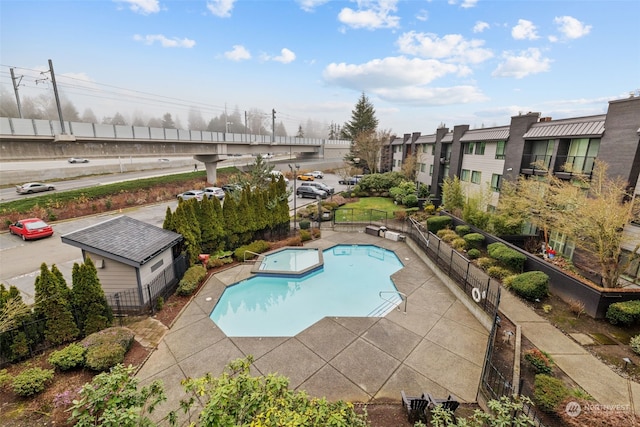 view of pool with a patio