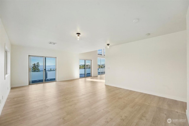 empty room featuring light wood-type flooring