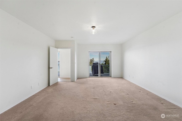 spare room featuring light carpet