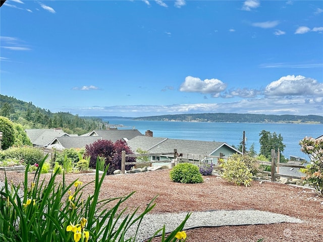 water view with a mountain view