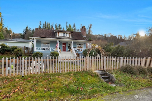 view of front of home with a porch